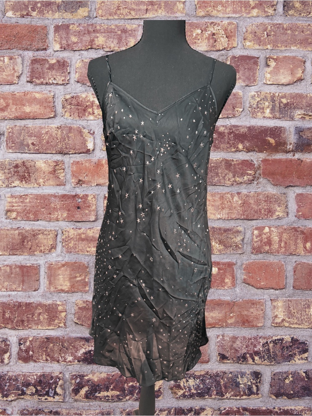 Victoria’s Secret, Black Star-Print Slip Dress - Women's